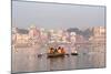 Hindu Pilgrims on Boat in the Ganges River, Varanasi, India-R M Nunes-Mounted Photographic Print