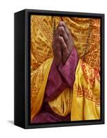 Hindu Prayer in Parmath, Rishikesh, Uttarakhand, India, Asia-null-Framed Stretched Canvas