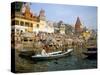 Hindu Sacred River Ganges at Dasasvamedha Ghat, Varanasi, Uttar Pradesh State, India-Richard Ashworth-Stretched Canvas