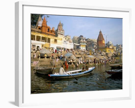 Hindu Sacred River Ganges at Dasasvamedha Ghat, Varanasi, Uttar Pradesh State, India-Richard Ashworth-Framed Photographic Print