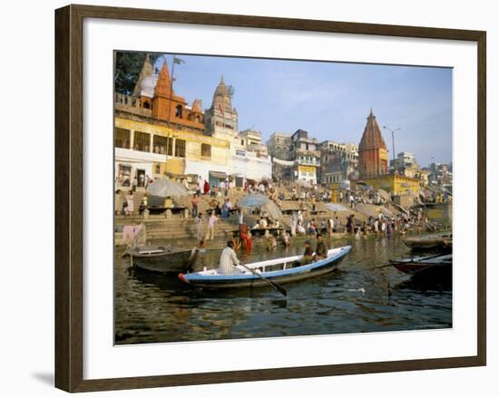 Hindu Sacred River Ganges at Dasasvamedha Ghat, Varanasi, Uttar Pradesh State, India-Richard Ashworth-Framed Photographic Print