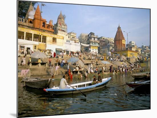 Hindu Sacred River Ganges at Dasasvamedha Ghat, Varanasi, Uttar Pradesh State, India-Richard Ashworth-Mounted Photographic Print