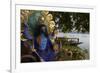 Hindu Statue and the Hooghly River, Part of the Ganges River, West Bengal, India, Asia-Bruno Morandi-Framed Photographic Print