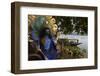 Hindu Statue and the Hooghly River, Part of the Ganges River, West Bengal, India, Asia-Bruno Morandi-Framed Photographic Print