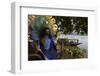 Hindu Statue and the Hooghly River, Part of the Ganges River, West Bengal, India, Asia-Bruno Morandi-Framed Photographic Print