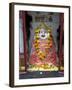 Hindu Street Shrine, Decorated with Marigold Mala (Garlands) for Diwali Festival, Udaipur, India-Annie Owen-Framed Photographic Print