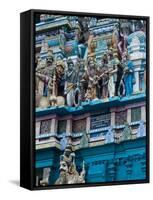Hindu Temple Exterior, Colombo, Sri Lanka, Asia-Kim Walker-Framed Stretched Canvas