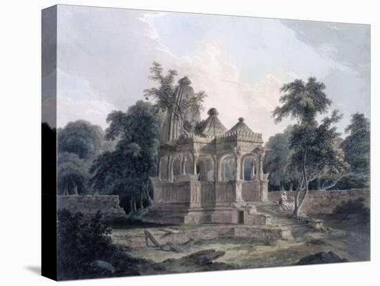 Hindu Temple in the Fort of the Rohtas, Bihar, India (W/C on Paper)-Thomas Daniell-Stretched Canvas