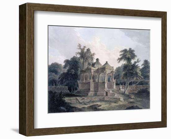 Hindu Temple in the Fort of the Rohtas, Bihar, India (W/C on Paper)-Thomas Daniell-Framed Premium Giclee Print