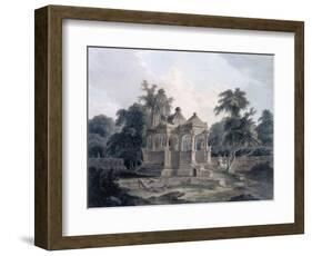 Hindu Temple in the Fort of the Rohtas, Bihar, India (W/C on Paper)-Thomas Daniell-Framed Premium Giclee Print
