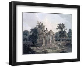 Hindu Temple in the Fort of the Rohtas, Bihar, India (W/C on Paper)-Thomas Daniell-Framed Premium Giclee Print