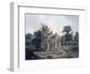 Hindu Temple in the Fort of the Rohtas, Bihar, India (W/C on Paper)-Thomas Daniell-Framed Premium Giclee Print