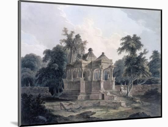 Hindu Temple in the Fort of the Rohtas, Bihar, India (W/C on Paper)-Thomas Daniell-Mounted Premium Giclee Print