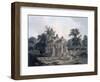 Hindu Temple in the Fort of the Rohtas, Bihar, India (W/C on Paper)-Thomas Daniell-Framed Giclee Print