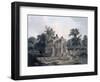 Hindu Temple in the Fort of the Rohtas, Bihar, India (W/C on Paper)-Thomas Daniell-Framed Giclee Print