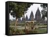 Hindu Temples at Prambanan, Unesco World Heritage Site, Island of Java, Indonesia-Charles Bowman-Framed Stretched Canvas