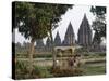 Hindu Temples at Prambanan, Unesco World Heritage Site, Island of Java, Indonesia-Charles Bowman-Stretched Canvas