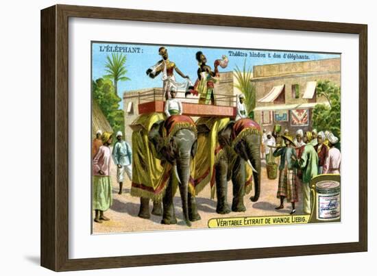 Hindu Theatre on the Backs of Elephants, C1900-null-Framed Giclee Print