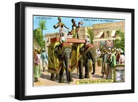 Hindu Theatre on the Backs of Elephants, C1900-null-Framed Giclee Print