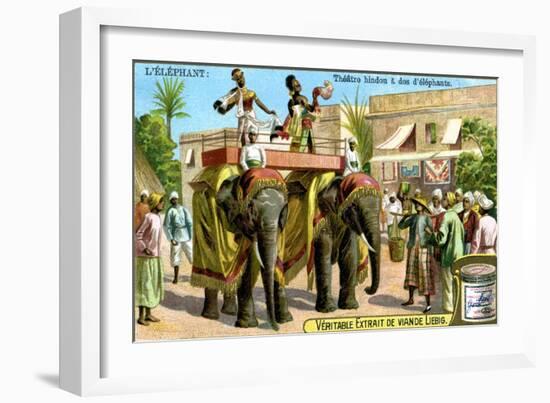 Hindu Theatre on the Backs of Elephants, C1900-null-Framed Giclee Print