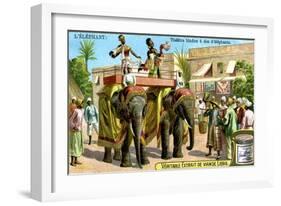 Hindu Theatre on the Backs of Elephants, C1900-null-Framed Giclee Print