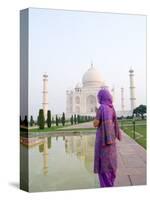 Hindu Woman at Taj Mahal, Agra, India-Bill Bachmann-Stretched Canvas