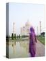 Hindu Woman at Taj Mahal, Agra, India-Bill Bachmann-Stretched Canvas