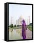 Hindu Woman at Taj Mahal, Agra, India-Bill Bachmann-Framed Stretched Canvas