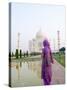 Hindu Woman at Taj Mahal, Agra, India-Bill Bachmann-Stretched Canvas