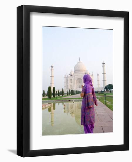 Hindu Woman at Taj Mahal, Agra, India-Bill Bachmann-Framed Photographic Print