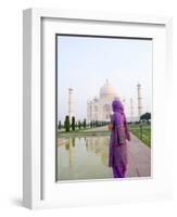 Hindu Woman at Taj Mahal, Agra, India-Bill Bachmann-Framed Photographic Print