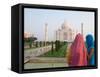 Hindu Woman at Taj Mahal, Agra, India-Bill Bachmann-Framed Stretched Canvas