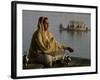 Hindu Woman Meditating Beside the River Ganges, Varanasi (Benares), Uttar Pradesh State, India-John Henry Claude Wilson-Framed Photographic Print