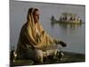 Hindu Woman Meditating Beside the River Ganges, Varanasi (Benares), Uttar Pradesh State, India-John Henry Claude Wilson-Mounted Photographic Print