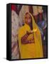 Hindu Woman Pilgrim Holding Fire, Varanasi (Benares), Uttar Pradesh State, India-John Henry Claude Wilson-Framed Stretched Canvas