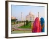 Hindu Women with Colorful Veils at the Taj Mahal, Agra, India-Bill Bachmann-Framed Photographic Print