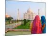 Hindu Women with Colorful Veils at the Taj Mahal, Agra, India-Bill Bachmann-Mounted Photographic Print