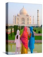 Hindu Women with Veils in the Taj Mahal, Agra, India-Bill Bachmann-Stretched Canvas