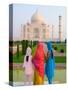 Hindu Women with Veils in the Taj Mahal, Agra, India-Bill Bachmann-Stretched Canvas