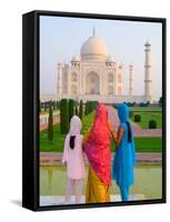 Hindu Women with Veils in the Taj Mahal, Agra, India-Bill Bachmann-Framed Stretched Canvas