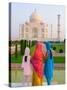 Hindu Women with Veils in the Taj Mahal, Agra, India-Bill Bachmann-Stretched Canvas