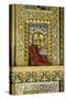 Hinduism: Small Reclining Ganesha (Elephant-Headed Deity) Statue on Ornate Gilded and Mirrored Wall-null-Stretched Canvas