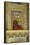 Hinduism: Small Reclining Ganesha (Elephant-Headed Deity) Statue on Ornate Gilded and Mirrored Wall-null-Framed Stretched Canvas