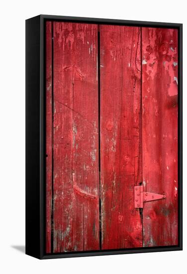 Hinge on a Red Barn-Steve Gadomski-Framed Stretched Canvas