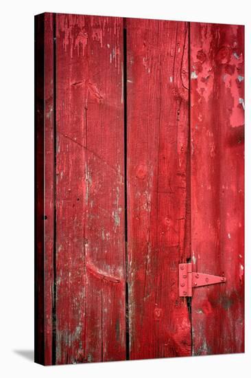Hinge on a Red Barn-Steve Gadomski-Stretched Canvas