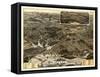 Hingham, Massachusetts - Panoramic Map-Lantern Press-Framed Stretched Canvas