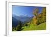 Hintergraseck against Zugspitz Mountain Range, Garmisch-Partenkirchen, Bavaria, Germany-null-Framed Art Print