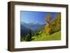 Hintergraseck against Zugspitz Mountain Range, Garmisch-Partenkirchen, Bavaria, Germany-null-Framed Art Print