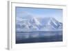 Hiorthfjellet Mountain, Adventfjorden (Advent Bay) Fjord with Sea Ice in Foreground, Svalbard-Stephen Studd-Framed Photographic Print