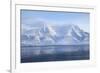 Hiorthfjellet Mountain, Adventfjorden (Advent Bay) Fjord with Sea Ice in Foreground, Svalbard-Stephen Studd-Framed Photographic Print